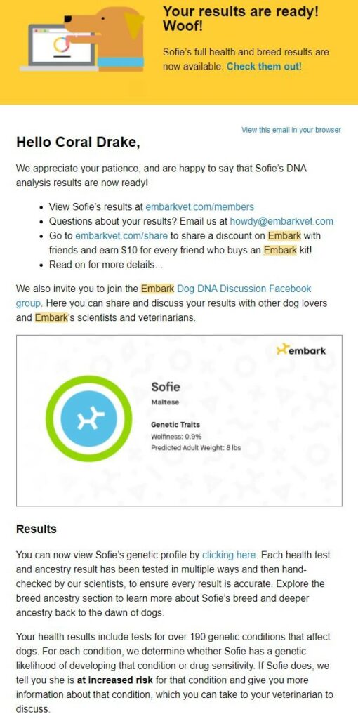 results email embark