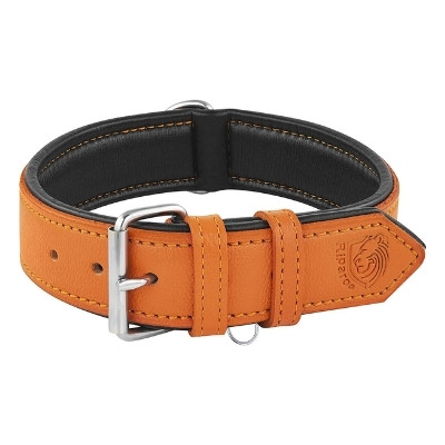 riparo genuine leather padded dog collar