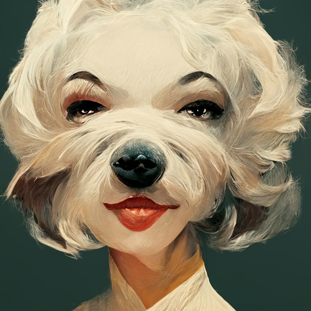 Half marilyn monroe, half dog