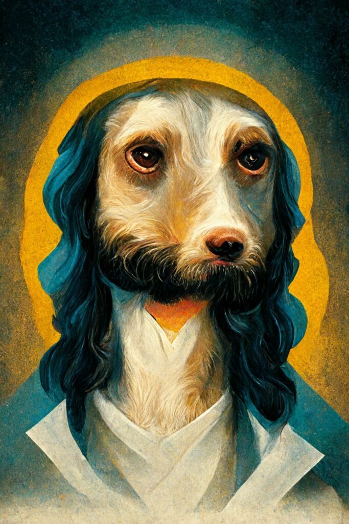 Portrait of a Jesus Dog