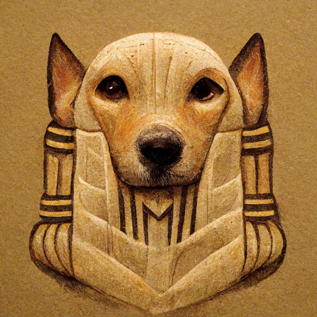 Perro al estilo faraón