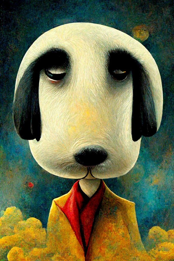 Retrato surrealista de Snoopy