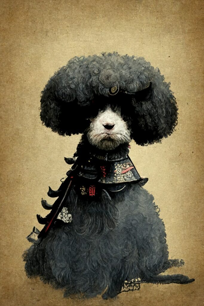 Un caniche samurai