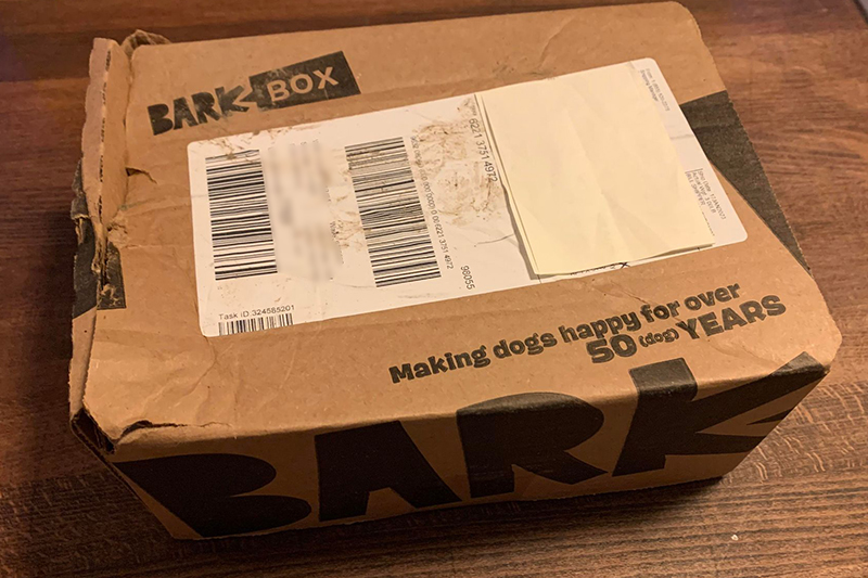 barkbox on a table