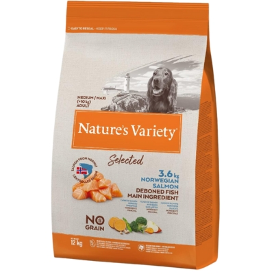 Croquettes Natures Variety au saumon pour chien grand et moyen