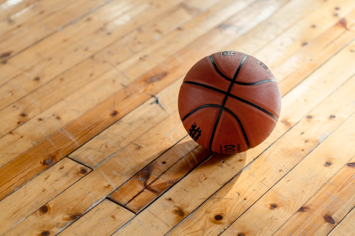 basketball on floor