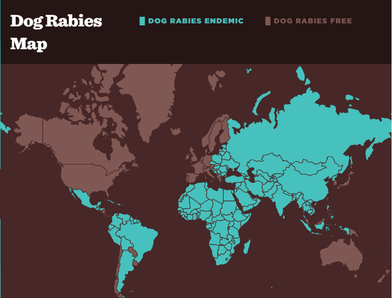 rabia en perros mapa mundo